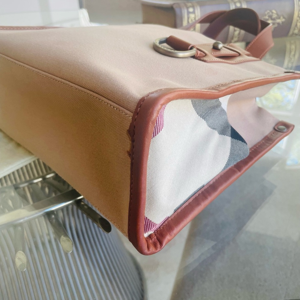 Burberry Nova Check Tan, Canvas and Leather Tote with Dust Cover. Authentic. - Picture 12 of 16